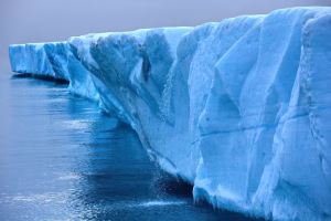 A close-up shot of the Ross Ice Shelf