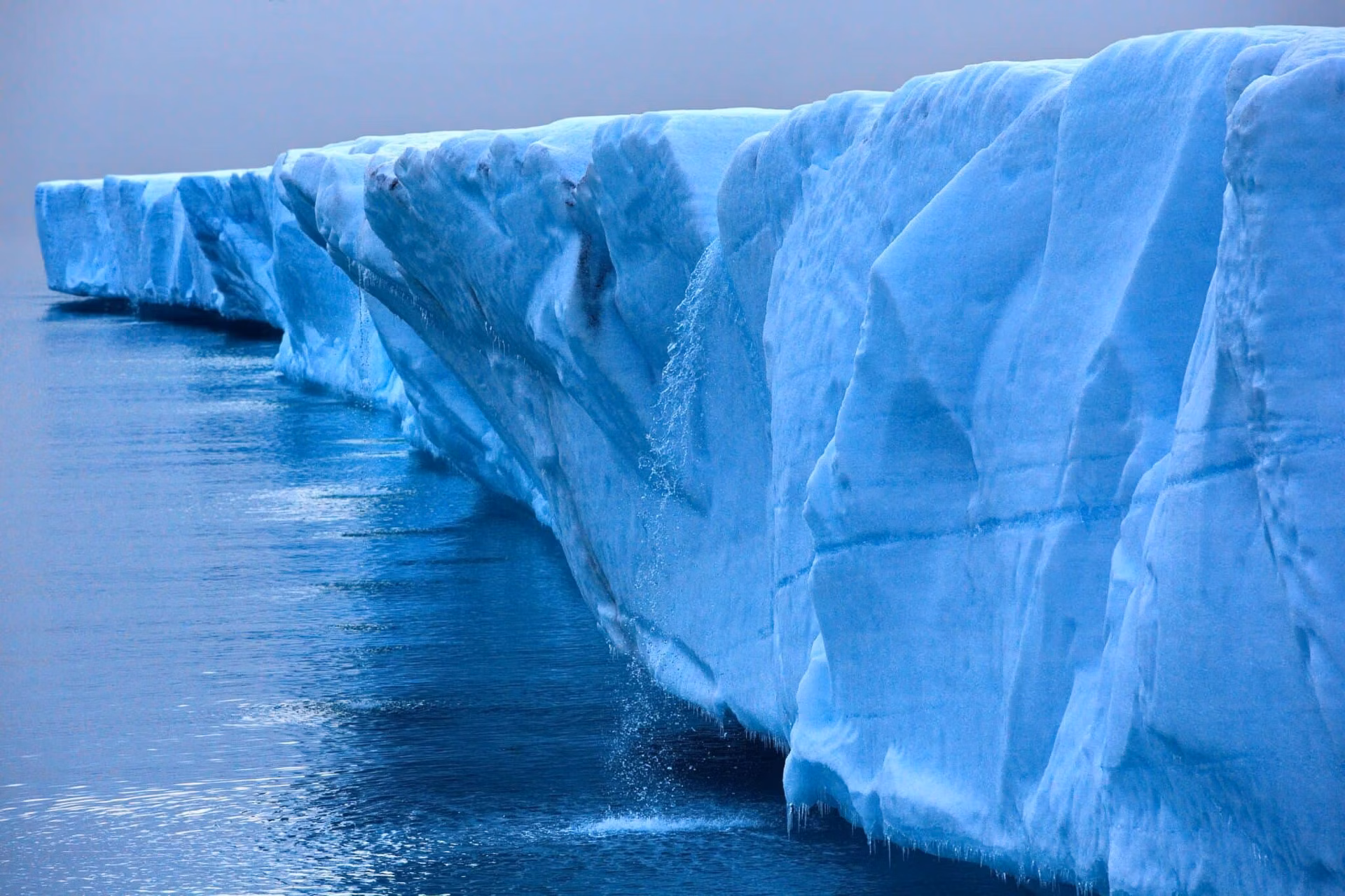 A close-up shot of the Ross Ice Shelf